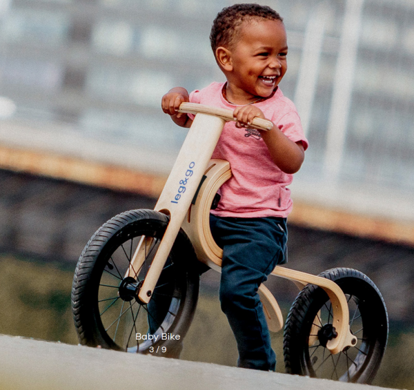 leg&go 3in1 Laufrad Holz leicht, das erste Laufrad das mit dem Kind mitwächst 1 bis 5 Jahre