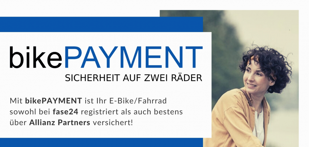 E-Bike Versicherung, Fahrrad Registrierung, bikePayment, fase24